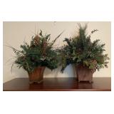 2 Christmas Artificial Floral Arrangements 2 Christmas Artificial Floral Arrangements