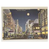 Oil on Canvas Depicting Gay Street at Night in Oil on Canvas Depicting Gay Street at Night in