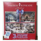 3 Thomas Kinkade Jigsaw Puzzles-Box is Sealed. 3 Thomas Kinkade Jigsaw Puzzles-Box is Sealed.
