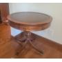 Mersman Mahogany Round Table with Leather Top