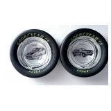 Two Goodyear Tire Ashtrays
