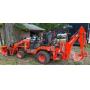 Kubota BX23S Tractor, LA340 Loader, Forks, Backhoe