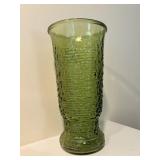 Vtg Anchor Hocking Avocado Green Vase