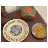 Vtg. Florida Souvenir Plate, Vtg. Floral Trinklet