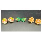 3 Pairs Vtg. Clip On Earrings