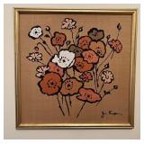 Vtg. Jim Thompson Floral Art Print- Bold Stylized