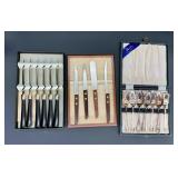 Vtg. William Adams Spoons & 2 Knife Sets