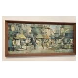 Framed Wall Art/European Market Street Scene