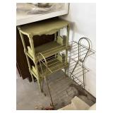 One Green Shelf and One Wire Shelf