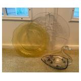 2 Vtg. Glass Plates and Vtg. Glass Swan Dish