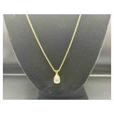 14k Gold Chain w/ White Stone