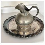 Silver Plated Pitcher and Tray