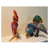 Two Colorful Hand-Carved and Painted Wooden figure
