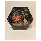 Xexagon Shaped Trinklet titled "Strange Bloom"