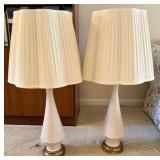 Two White Table Lamps