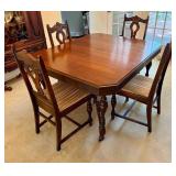 Vtg. Dining Table & 6 Chairs