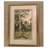 Artwork featuring A Birch Tree & Structure