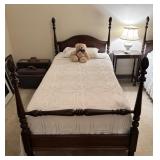 Vtg. Twin Size Four Poster Bed