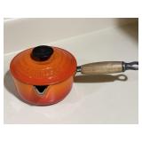 Le Creuset Cast Iron Saucepan with Wooden Handle