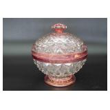 Vintage Pink Depression Glass Candy Dish & Bowl