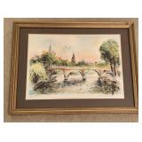 Lithograph titled "Pont Neuf" by Ira Moskowitz