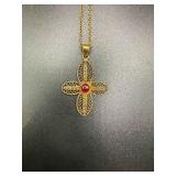 10k Gold Necklace w/ Pendant - Broken Chain