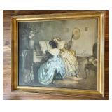 Vtg Artwork titled "Girls at Piano. The Rehearsal