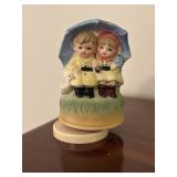Vtg Rotating Ceramic Music Box