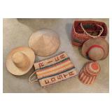 Assorted Woven Hats and Bags