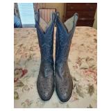 Justin Size 11 D Gray Ostrich Boots