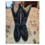Justin Size 11 D Black Ostrich Boots