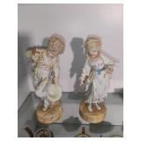 Ceramic Boy and Girl Dancing Statues