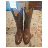 Justin Size 11 D Dark Brown Ostrich Boots
