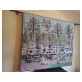 Vintage Benilevi Folk Art Chain Stitch Tapestry