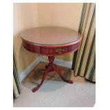 Vintage Pedestal Drum Table