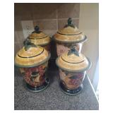 4 Raymond Waites Ceramic Cannisters