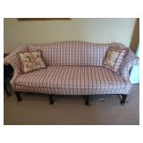 Pink Plaid Camelback Couch