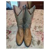Justin Size 11 D Light Brown Ostrich Boots