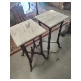 2 Marble Top Plant Stand Tables