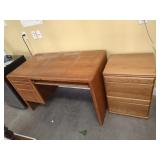Desk and Filing Cabinet