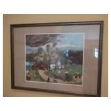 Grandma Moses Print "The Thunderstorm"