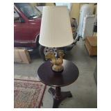 Pedestal Table & Lamp