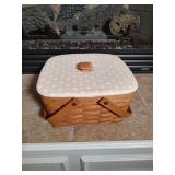 Square Longaberger Basket with Lid & Handles