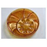 Amber Glass Condiment & Deviled Egg Plate