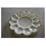 Milk Glass Deviled Egg Dish