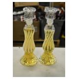 Pair of Avon Opalique Candlestick Charisma Cologne