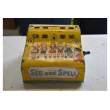 Vtg Tin See and Spell by Wolverine Toy Co