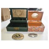 Vtg Jewerly Box Ladies Watch & Belt Buckle