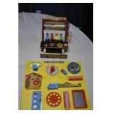 Vtg Fisher Price Cash Register & Busy Box