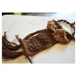 Vtg Macrame Owl Wall Hanging
